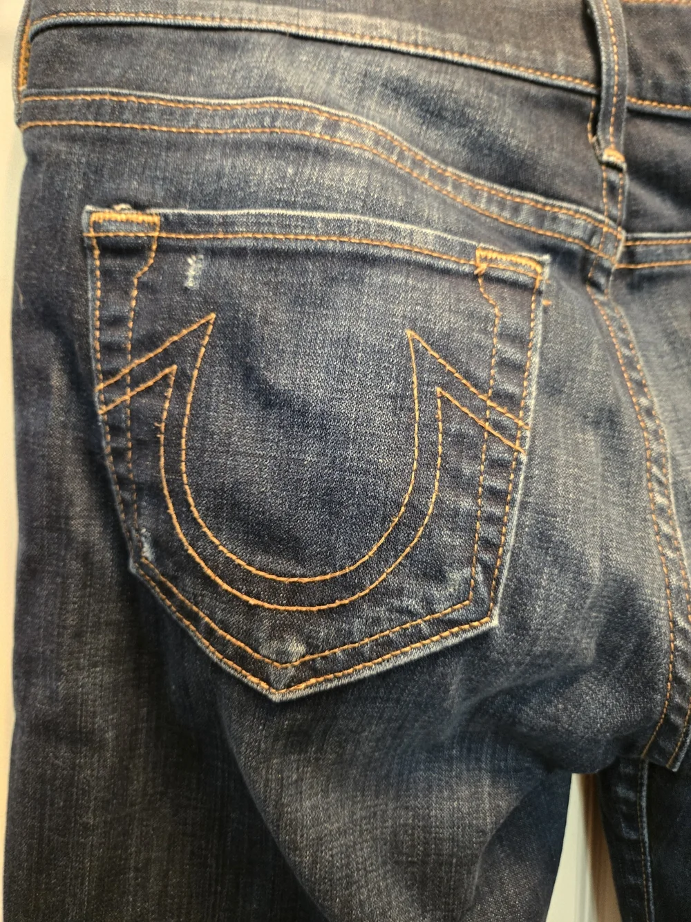 True Religion Halle Dark Indigo Women's Jeans - Mid Rise Super Skinny Fit - Picture 3 of 15